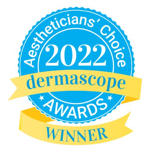 press logo for aestheticians choice 2022 dermascope award 