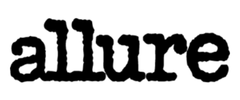 all lower caps of allure magazine press logo displayed on white background