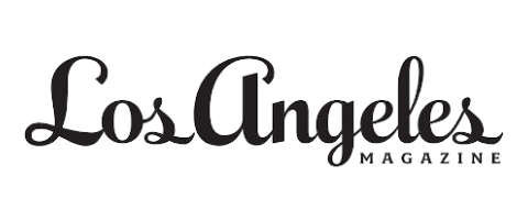 los angeles magazine press logo in cursive displayed on white background