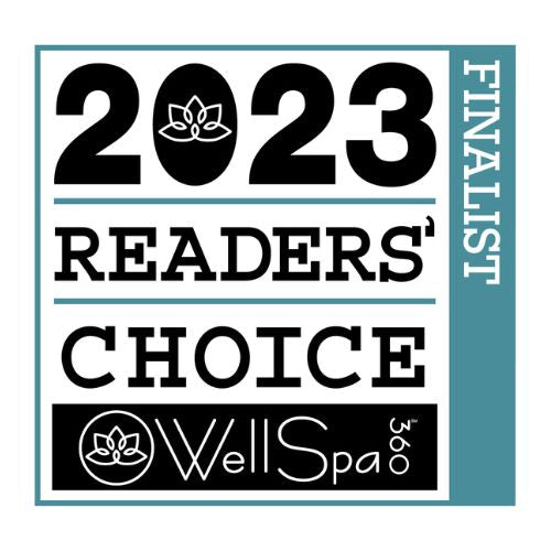 press logo for well spa readers choice 2023 finalist awards for revealu skincare