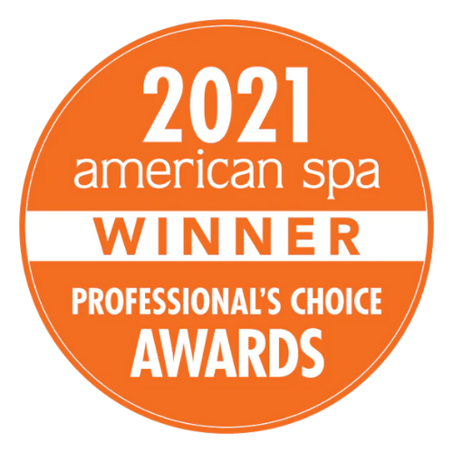Orange circular press logo for american spa winner 2021 professionals choice award
