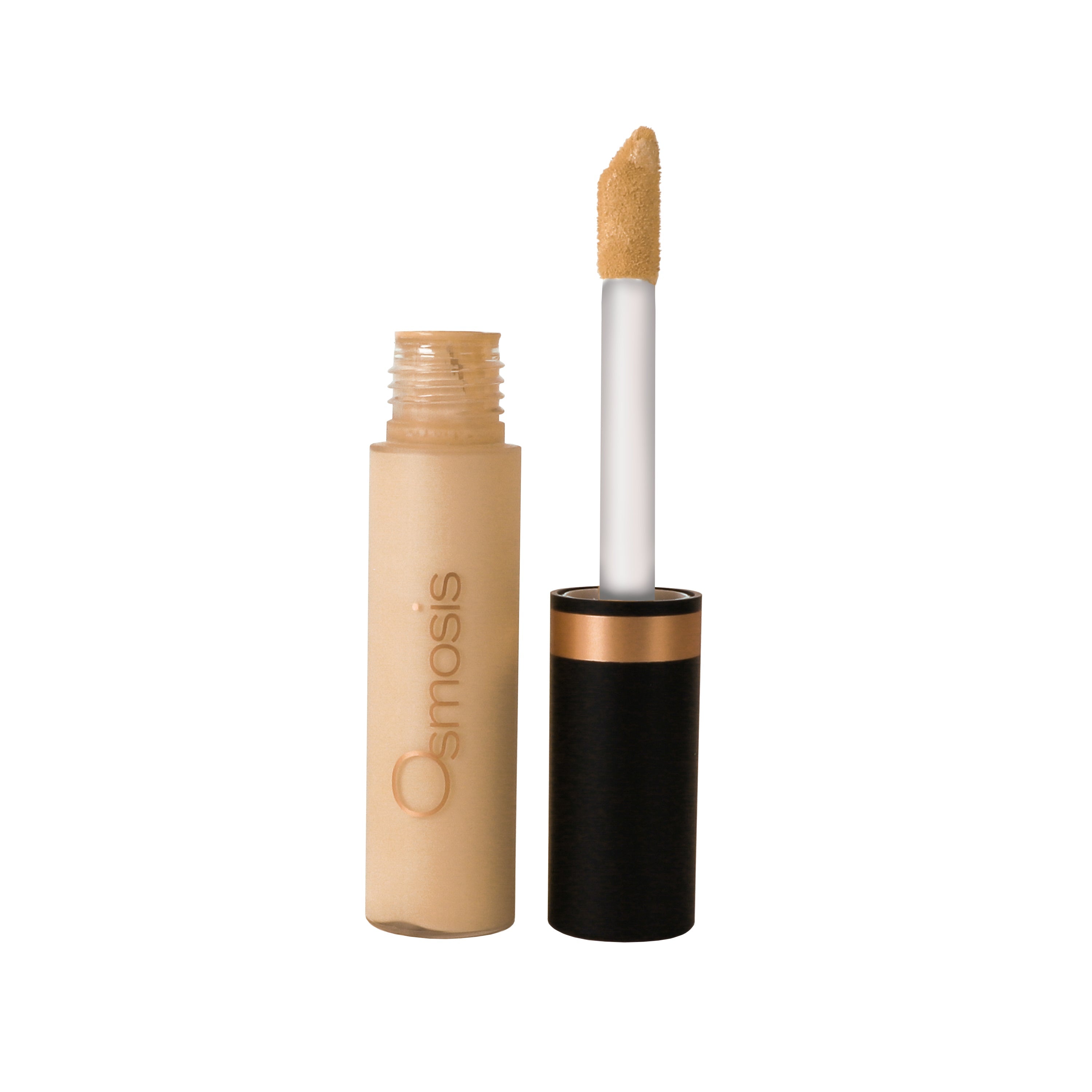 container standing up opened of ivory flawless concealer on white background