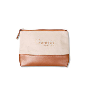 Osmosis Beauty branded makeup bag small displayed on white background