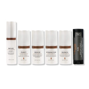 Sensitive Skin Trial or Travel Kit lined up in a row displayed on white background