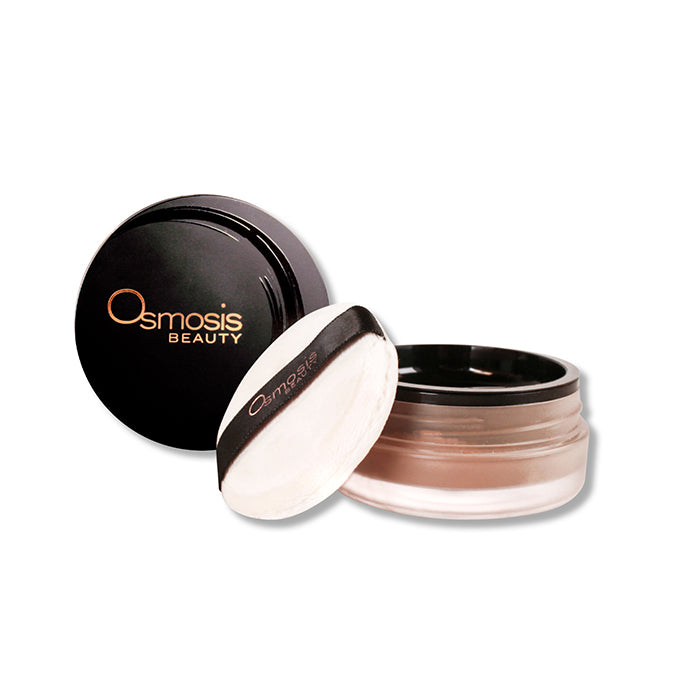 Voila finishing loose powder deep shade makeup from osmosis beauty displayed on white backgorund