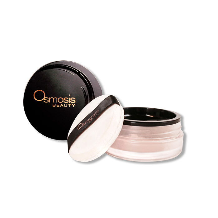 Voila finishing loose powder medium shade makeup from osmosis beauty displayed on white background