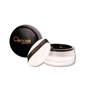 Translucent voila finishing loose powder makeup from osmosis beauty displayed on white background